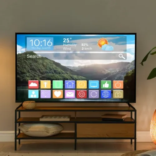 Samsung Smart TV stuck on the startup logo in a continuous boot loop, diagnosed by Samsung TV repair in Hyderabad.
